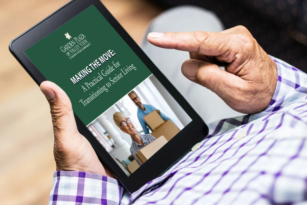 Banner for ebook, a person holding an iPad